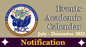 Events Academic Calendar for July to December 2023