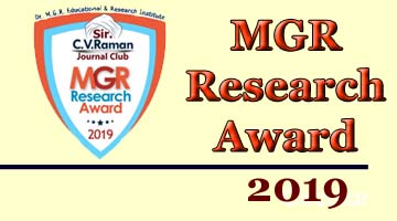 MGR Research Award 2019